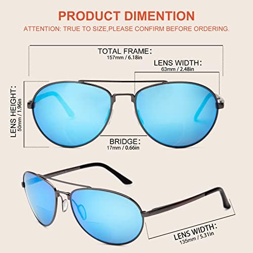 Аморес Бифокални очила за сонце за жени и мажи 2 пакуваат ретро UV400 читатели на сонце со затемнети очила за нијанса на шарки