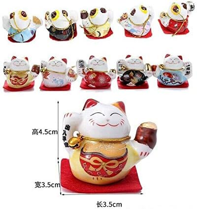 Јадење сет од 5 јапонски керамика Манеки Неко, среќни мачки фигурини мавтаат исправено богатство на мачки фигурини симпатична