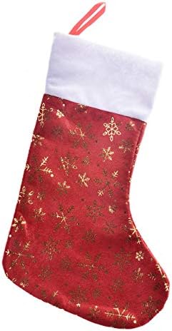 Алгала 2 -ПК Мулти -Апплике украсени високи 17 „Црвени почувствувани божиќни чорапи - Везени Среќен Божиќ - XSO93723