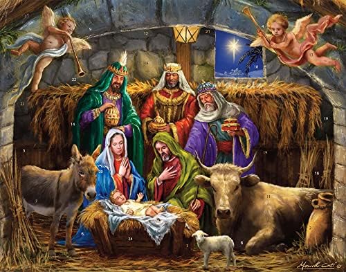 Во Јасли Доаѓањето Календар Со Рождество Приказна