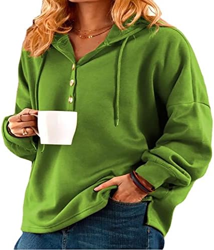 Nokmopo жени плус џемпер со големина есен/зима цврста боја со качулка, влечејќи џемпер, врвен врвен пулвер, врвен пулвер, врвен врвен пулвер