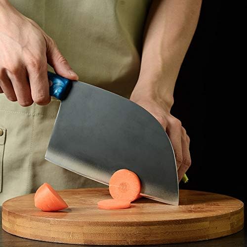 Криверс Клејвер нож, плетенка од месо, месарник со нож со рачен не'рѓосувачки челик целосен танг рачка без бон.