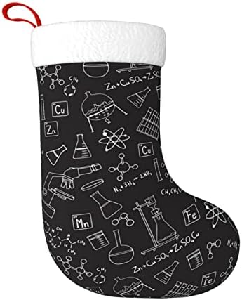 Cutedwarf Хемиска наука Кристама чорапи Божиќни украси на дрво Божиќни чорапи за Божиќни празнични забави подароци 18-инчи