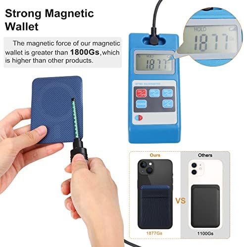 Магнетски паричник Shanshui компатибилен со Magsafe, 2 слотови со картички силни елактички магнетски телефонски стипендии на држачот на телефонска