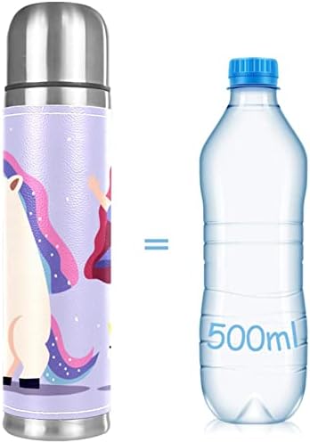 Еднорог виолетова преносна термос шишиња со вода за работа/дома/патување со слатки шишиња со вода
