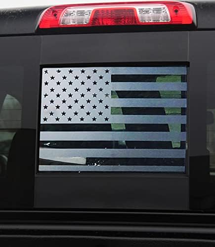 Стил на знаме на САД, камион за задниот среден прозорец Винил Деклас компатибилен со Toyota Tacoma -2021