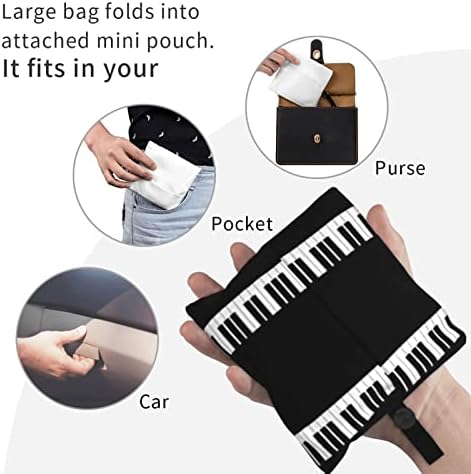Кујнски торби за намирници за еднократно користење црно-бело-пиано-клучи