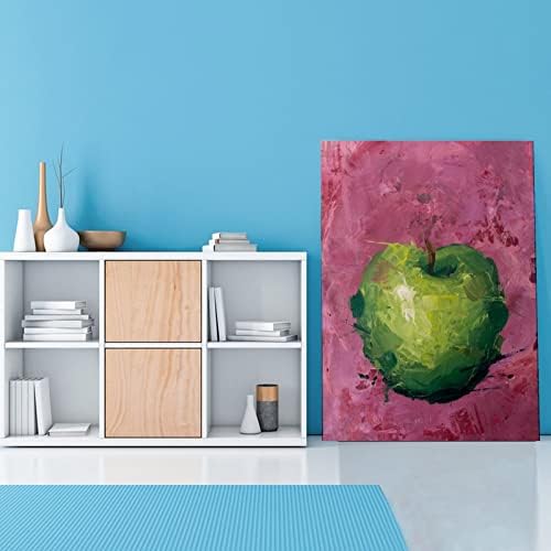 Зелено јаболко масло овошје wallидна уметност кујна wallидна уметност здрава храна платно постери отпечатоци слика за дневна соба спална соба