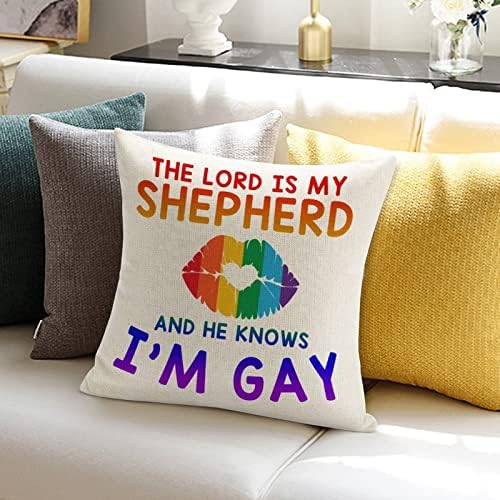 Господ е мојот овчар и тој знае дека сум геј фрлање перница за перници за перници, лезбејска геј гордост, пансексуална трансродова