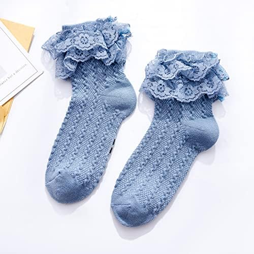 Taous Assam новороденче девојчиња чорапи за мали деца со чипка чипка со фустанот на глуждот за новороденчиња за новороденчиња