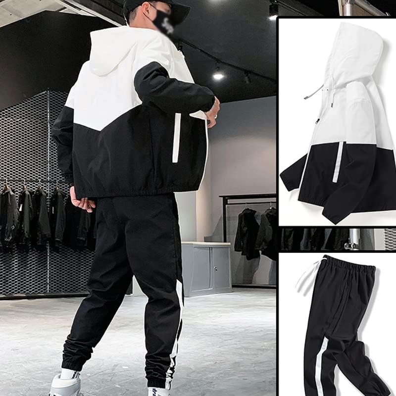 N/A крпеница Обични машки комплети корејски стил 2 парчиња поставува облека мажи за фитнес на улична облека, машко