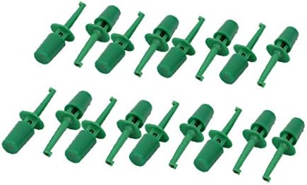 Х-DREE Пластични Електронски Мини Тест Кука Сонда Пролет Клип Зелена За Мултиметар Олово Кабел 17 парчиња(Пластични Електронски