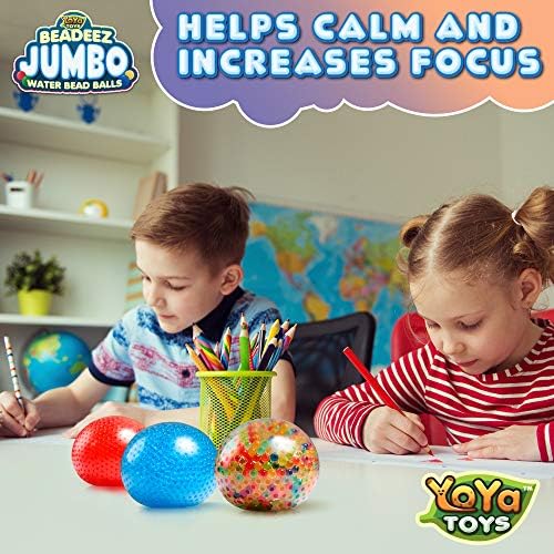 Yoya Toys Beadeez Swishy Stress Stress Fress со монистра со вода од гел - големина на џамбо - анти -стрес АДХД сензорна играчка за олеснување