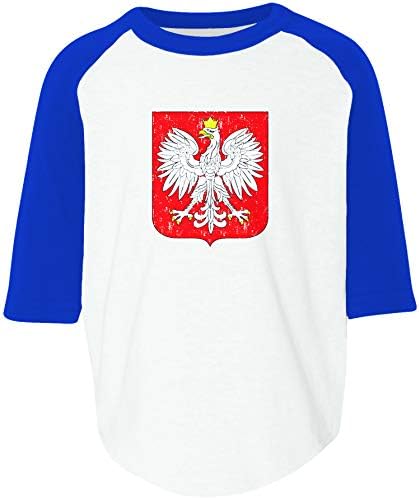 Amdesco Poland Cout од полски полски полски Полска бел орел дете Раглан кошула