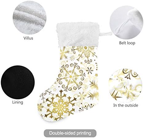 Божиќни снегулка Пимилагу Божиќни чорапи 1 пакет 17,7 “, виси чорапи за Божиќна декорација