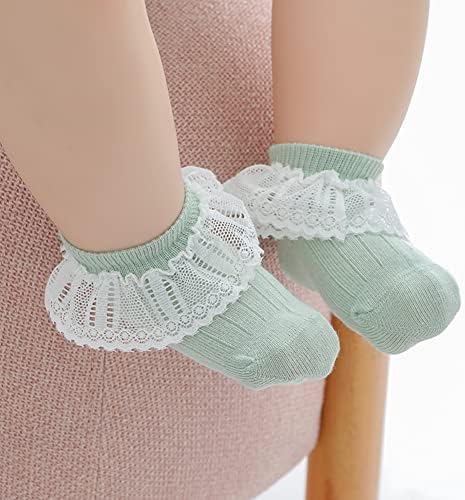 Чорапови за чипка на девојчиња од новороденчиња Кандсвит Бебе глужд со глужд за новороденчиња и мали деца