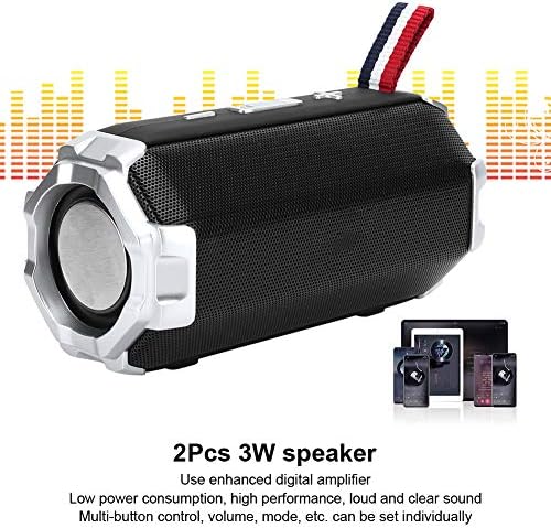 Butinner Bluetooth звучник, звучник со гласовен микрофон, изграден звучник - во батерија со литиум со голема моќност 1200mAh, звучник