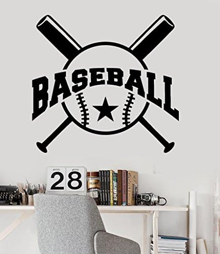 Голем винил wallид Деклас бејзбол лилјак Детска соба за спортски налепници налепници темно сина боја