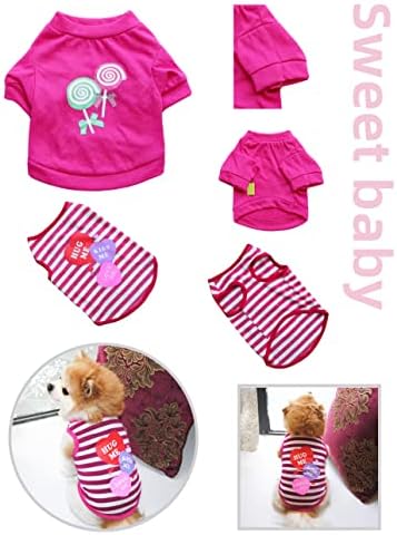 Клопон 4 парчиња облека за мали кучиња за момчиња слатки меки кученца кошули за девојчиња кучиња кошула Чивахуа Јорки Облека