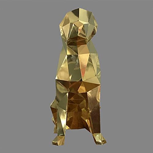 WLL-DP 3D Golden Retriever Haper Model DIY хартија трофеј Арт геометриски украси за украси за дома