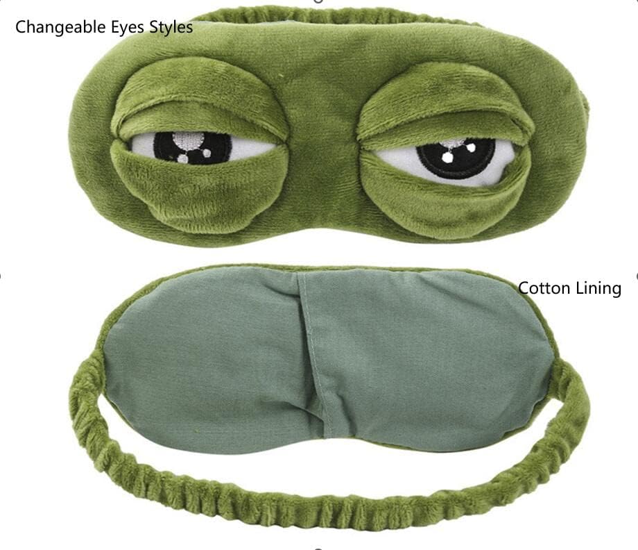 Huaangmaox Frog Mask Eye Mask Sleep 3D Sleep Smilene Eye Mask Mask Blackout Eye Mask со прилагодливост Еластичен опсег за домашно патување за