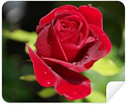 Темно Црвени Рози Цвеќиња Чистење Крпа Екран Почиста 2 парчиња Велур Ткаенина