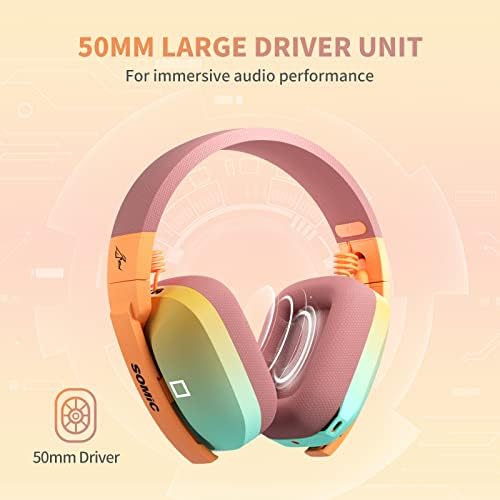 SOMIC G810 Безжични Слушалки 2.4 G Слушалки Со Ниска Латентност ЗА КОМПЈУТЕР PS4 PS5 Лаптоп, Bluetooth 5.2 Безжични Слушалки Со Вграден Микрофон,