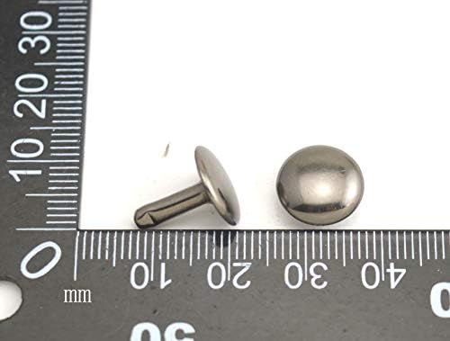 Fenggtonqii Silvery Double Cap Leather Rivets Tubular Metal Studps Cap 15mm и Post 12mm пакет од 40 комплети