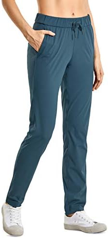 ЦРЗ Јога 4-насочен стрии за голф панталони за жени високи 31 “, патни обични џемпери салон за вежбање атлетски панталони со џебови