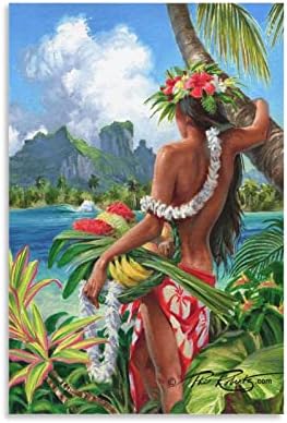 Модерно платно Фил Робертс сликарство постер Хаваи секси хула печатење постер плака за сликање постери и отпечатоци wallидни уметности