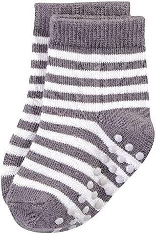 Допрени од природата бебешки органски памучни чорапи со не-лизгач за отпорност на есен, розова, 6-12 месеци