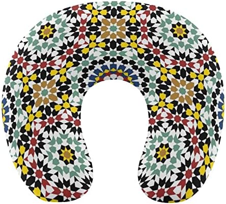 Апстракт Mosпски Мароко Мозаик Патување Вратот Перница Меморија Пена У Форма Авион Перница за Поддршка На Главата