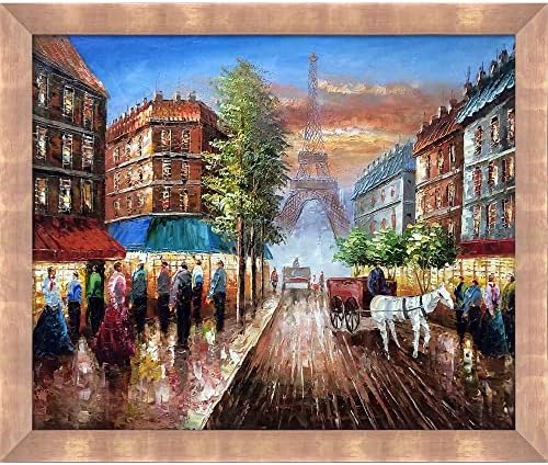 La pastiche au revoir на светлината на Париз Втори со црвена рамка од розово злато, 23 x 27