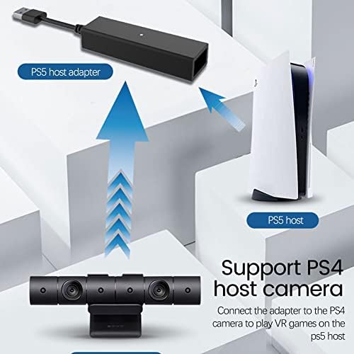 Qiuqian USB3.0 PS VR до PS5 Адаптер за кабел VR конектор мини адаптер за камера за PS5 Конзола за игри PS5 Адаптер игри додатоци