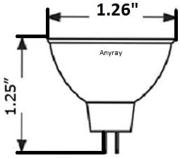 Anyray A1872Y Јасно MR11 12volt 15watt Прецизност Халоген Рефлектор Оптички Влакна Сијалица 15w 12V