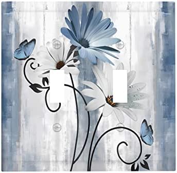 Фарма куќа тиркизна сина маргаритка цвет цвет со двојно менување на светло прекинувач за покривање Декоративни 2 банди wallидни плочи Електрична