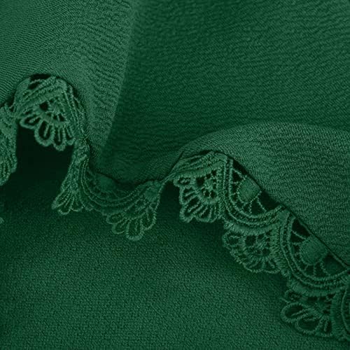 Вар зелена јуниори чипка Vneck вратот бренд бренд блуз капа кратки ракави ребрести одблесови широки нозе обичен багажник исечена блуза