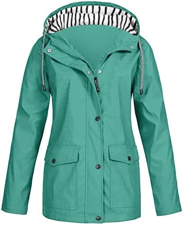 Зимски зимски палта, јакни за дожд за женски ров палто водоотпорен со аспиратор плус големина целосен патент сонзофран спортска облека