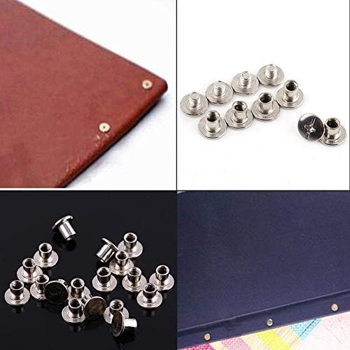 200 парчиња кожени ривери за никел врзувачки чикаго завртки за нокти за занаетчиски материјали занаетчиски материјали m5x6mm