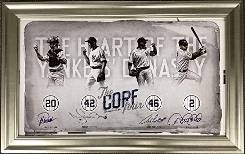 Core Четири потпишани бејзбол фотографија NYујорк, Дерек etетер, автограм го врамени Штајнер - Автограмирани фотографии од МЛБ