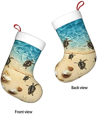 Lodisfoa желки на плажа Божиќни чорапи што висат украси за новогодишни украси за семејни празници