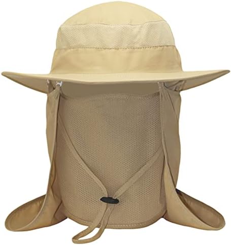 Риболов Сонце Бони капа за мажи, УВ заштита, лесна капа, широко облога, одвојување на вратот и обвивка за лице, ветровит