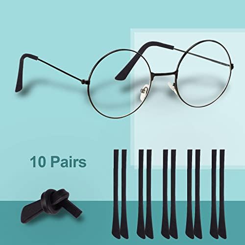 Совети за крај на очила, 10 пара силиконски анти -лизгачки ушни чорапи парчиња цевка за ракави за очила за меки совети за замена само