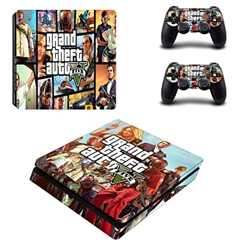 За PS4 Slim - Game Grand GTA Theft и Auto PS4 или PS5 налепница за кожа за PlayStation 4 или 5 конзола и контролори Декал Винил