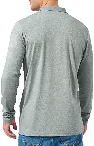 Машка маичка за голф Поло маица - Тактички кошули со долг ракав Брзи суви перформанси Jerseyерси за пешачење со кошула со кошула