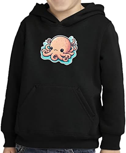 Октопод печати дете пуловер худи - уметнички сунѓер руно худи - октопод худи за деца