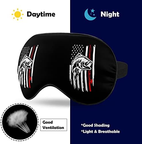 Потресено риболов во САД знаме мека маска за очи за очи Ефективно засенчување на удобноста за спиење со еластична лента за прилагодување