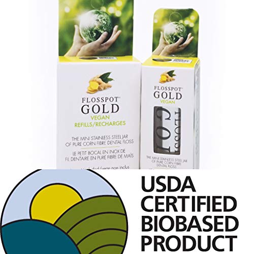 Четка со бамбус четка за заби Возрасна големина со flosspot злато USDA сертифициран биобазиран веган нула отпад Канделила восочен