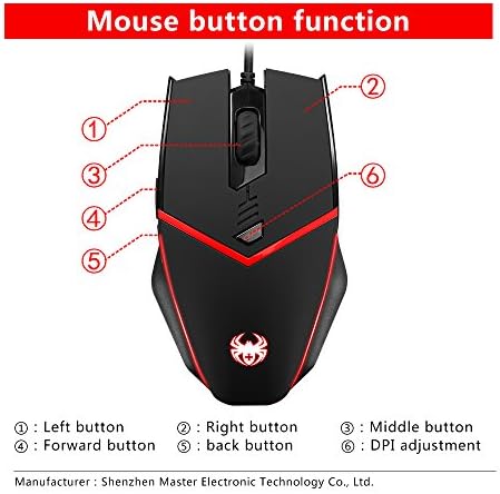 Играње глувче жичен [програмибилно] [светло за дишење] [3200 dpi] [Сет за подесување на тежината], компјутер на Зелоти, глувци со компјутерски