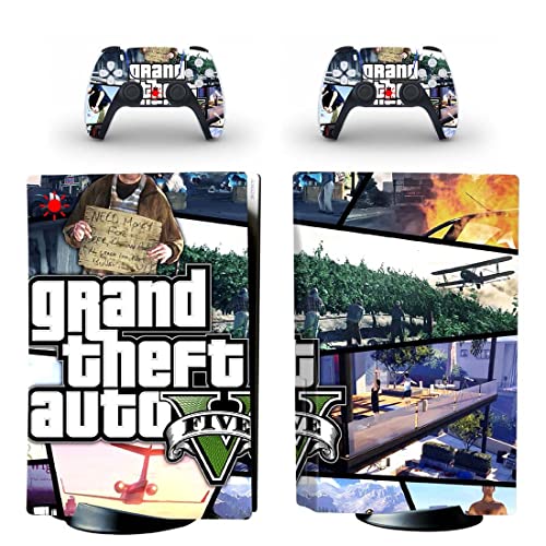 За PS4 Pro - Game Grand GTA Theft и Auto PS4 или PS5 налепница за кожа за PlayStation 4 или 5 конзола и контролори Декал Винил ДУЦ -5988